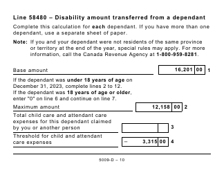 Form 5009-D Worksheet AB428 Alberta - Large Print - Canada, Page 10