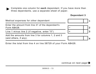 Form 5009-D Worksheet AB428 Alberta - Large Print - Canada, Page 13