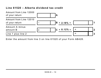 Form 5009-D Worksheet AB428 Alberta - Large Print - Canada, Page 14