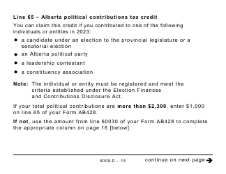 Form 5009-D Worksheet AB428 Alberta - Large Print - Canada, Page 15