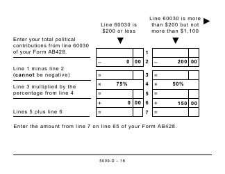 Form 5009-D Worksheet AB428 Alberta - Large Print - Canada, Page 16