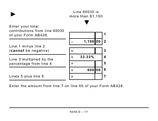 Form 5009-D Worksheet AB428 Alberta - Large Print - Canada, Page 17