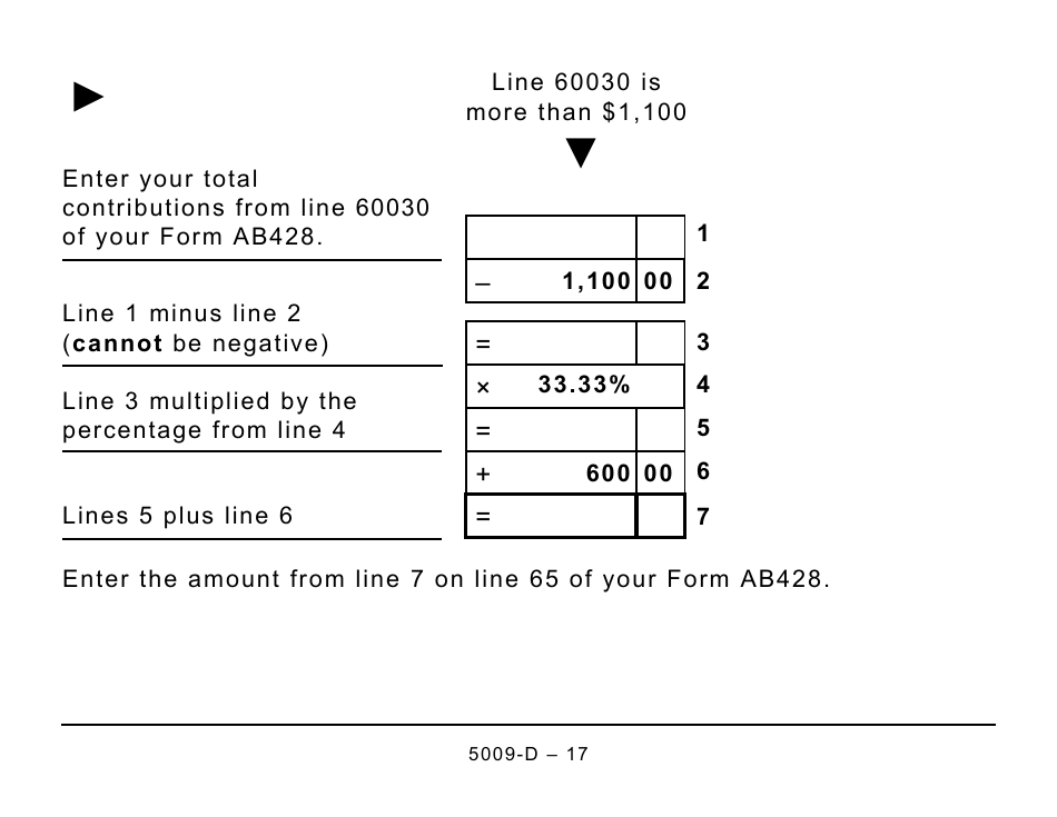 Form 5009-D Worksheet AB428 Alberta - Large Print - Canada, Page 17