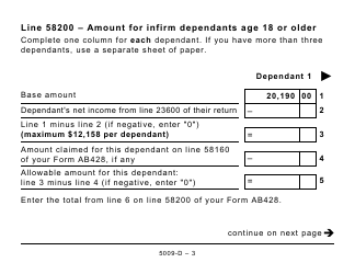 Form 5009-D Worksheet AB428 Alberta - Large Print - Canada, Page 3