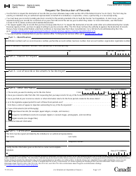 Document preview: Form T137 Request for Destruction of Records - Canada