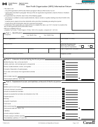 Document preview: Form T1044 Non-profit Organization (Npo) Information Return - Canada