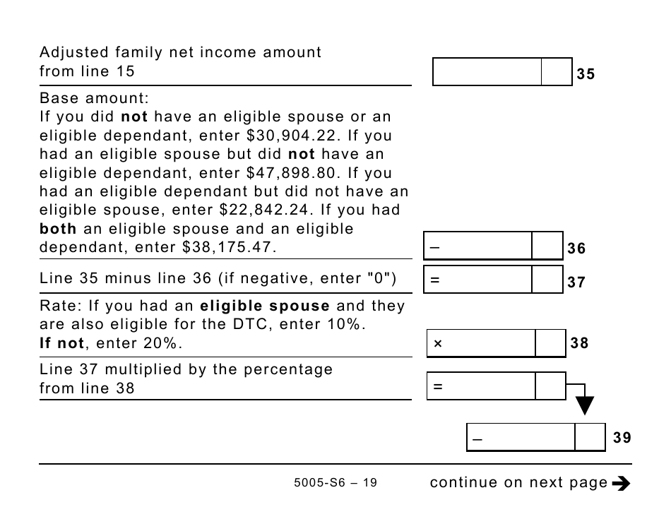 Form 5005-S6 Schedule 6 Canada Workers Benefit (For Qc Only) - Large Print - Canada, Page 19