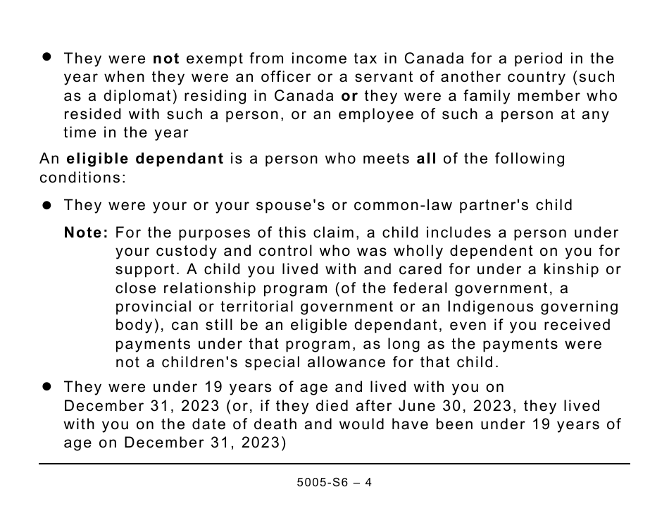Form 5005-S6 Schedule 6 Canada Workers Benefit (For Qc Only) - Large Print - Canada, Page 4