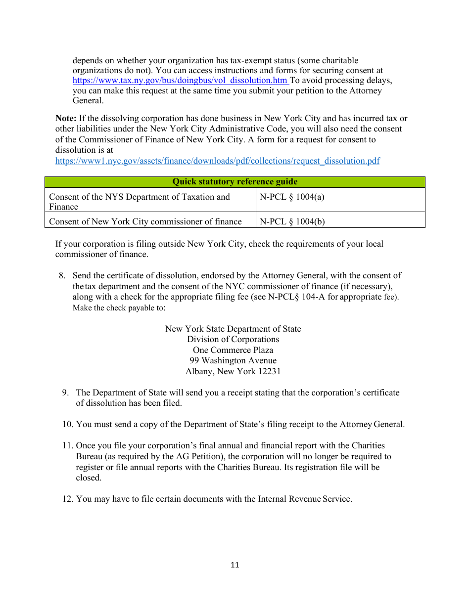 Voluntary Dissolution of Not-Forprofit Corporations With Assets - New York, Page 12