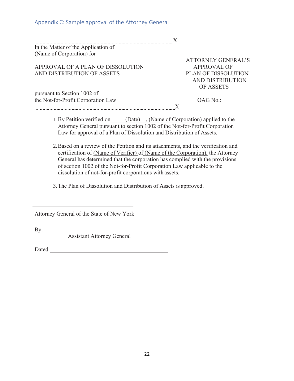 Voluntary Dissolution of Not-Forprofit Corporations With Assets - New York, Page 23