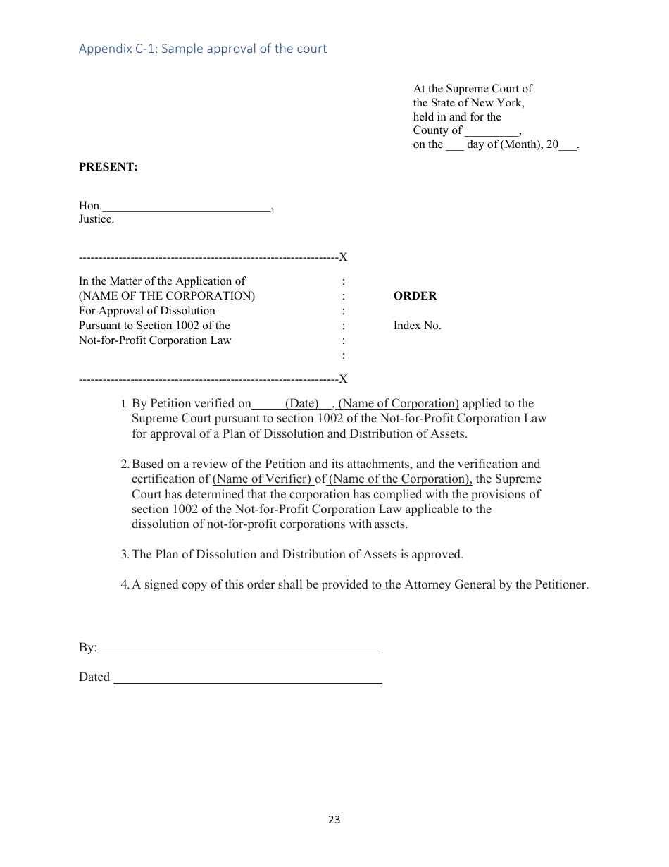 Voluntary Dissolution of Not-Forprofit Corporations With Assets - New York, Page 24