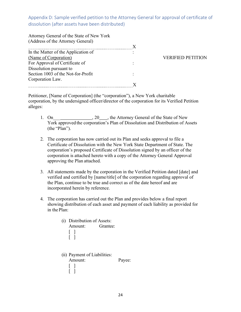 Voluntary Dissolution of Not-Forprofit Corporations With Assets - New York, Page 25