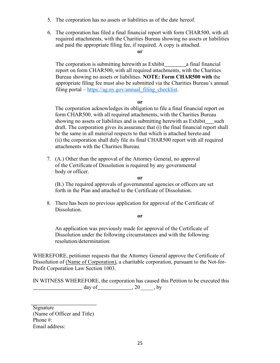 Voluntary Dissolution of Not-Forprofit Corporations With Assets - New York, Page 26