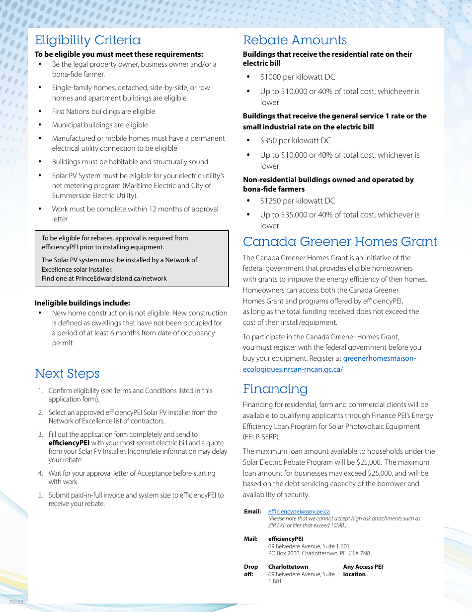 Form PD381 Solar Rebate Application Form - Prince Edward Island, Canada, Page 4