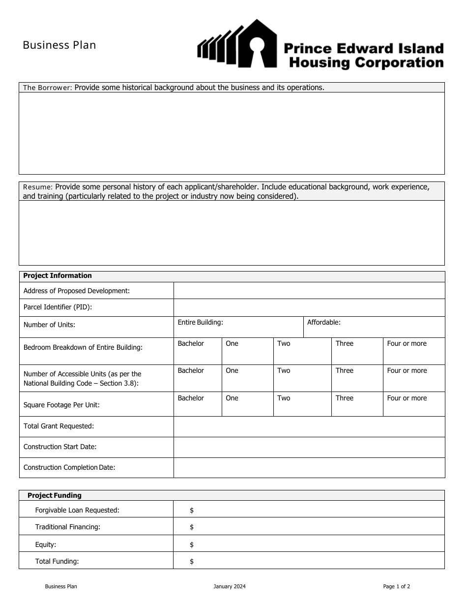 Affordable Housing Development Program Application Form - Prince Edward Island, Canada, Page 7