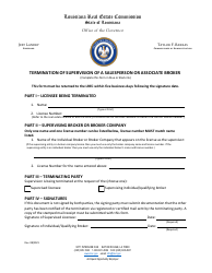 Document preview: Termination of Supervision of a Salesperson or Associate Broker - Louisiana