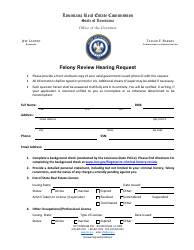 Document preview: Felony Review Hearing Request - Louisiana