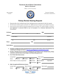 Felony Review Hearing Request - Louisiana