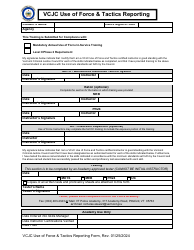 Document preview: Vcjc Use of Force & Tactics Reporting - Vermont