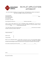 Re-plat Application Affidavit - City of San Antonio, Texas, Page 2