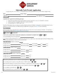 Sidewalk-Curb Permit Application - City of San Antonio, Texas