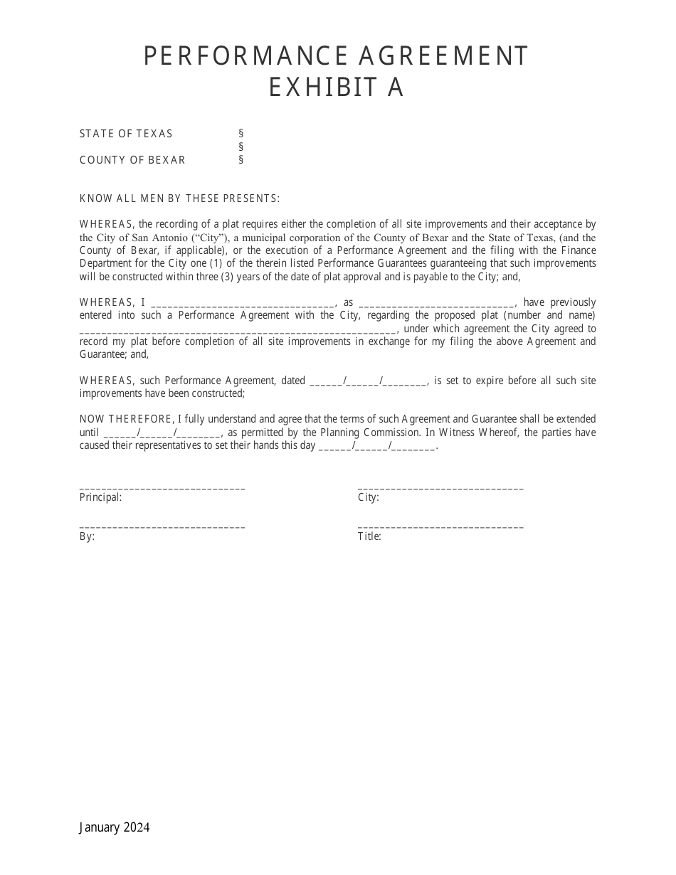 Performance Agreement - City of San Antonio, Texas, Page 3