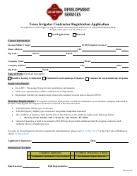 Document preview: Texas Irrigator Contractor Registration Application - City of San Antonio, Texas