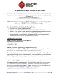Document preview: Application for Short Term Rental (Str) Permit - City of San Antonio, Texas