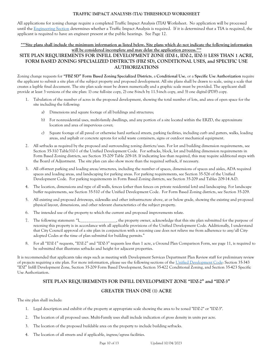 Application for Change of Zoning / Plan Amendment - City of San Antonio, Texas, Page 10