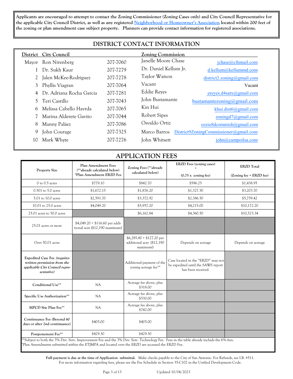 Application for Change of Zoning / Plan Amendment - City of San Antonio, Texas, Page 3