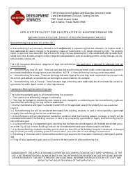 Application Packet for Registration of Nonconforming Use - City of San Antonio, Texas