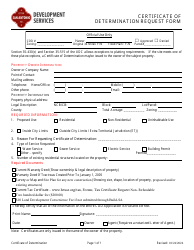 Document preview: Certificate of Determination Request Form - City of San Antonio, Texas
