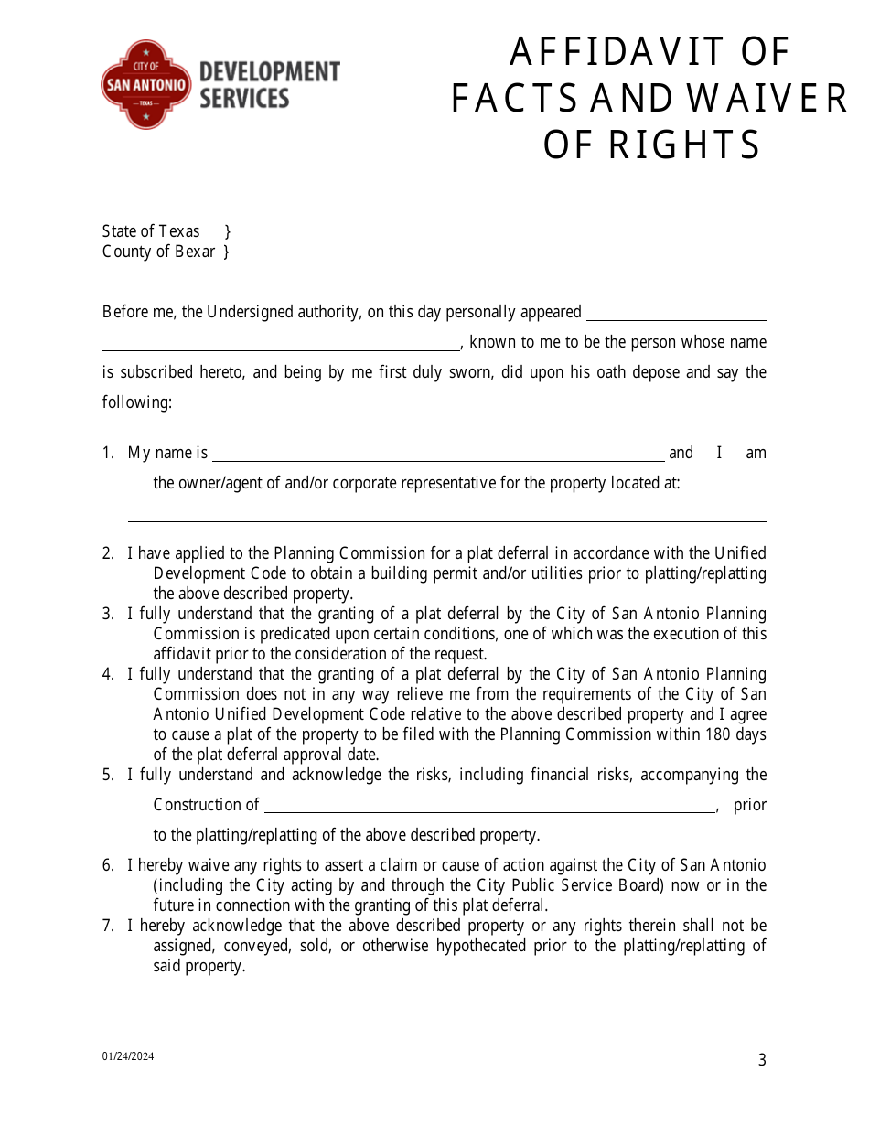 Plat Deferral Package - City of San Antonio, Texas, Page 3