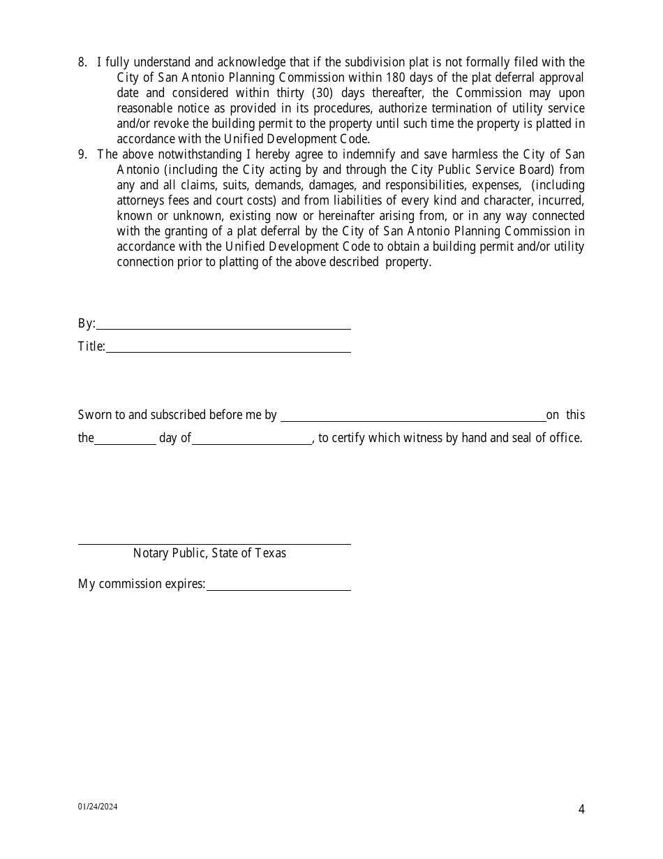 Plat Deferral Package - City of San Antonio, Texas, Page 4
