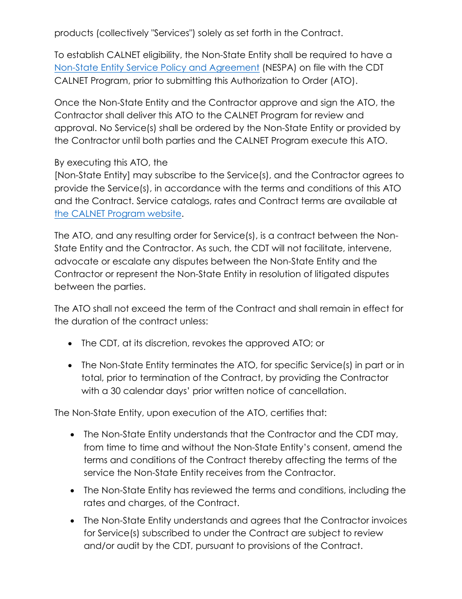 Calnet Authorization to Order (Ato) - Wave Dba Astound - California, Page 2