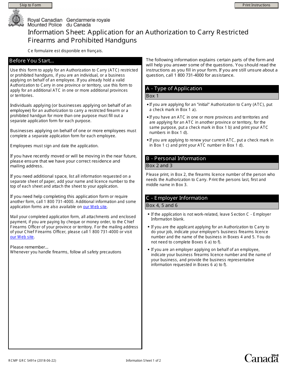 Form Rcmp Grc5491 Fill Out Sign Online And Download Fillable Pdf Canada Templateroller 4159