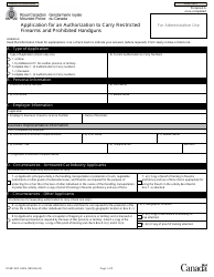 Form RCMP GRC5491 Application for an Authorization to Carry Restricted Firearms and Prohibited Handguns - Canada, Page 3