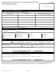 Form RCMP GRC5491 Application for an Authorization to Carry Restricted Firearms and Prohibited Handguns - Canada, Page 4