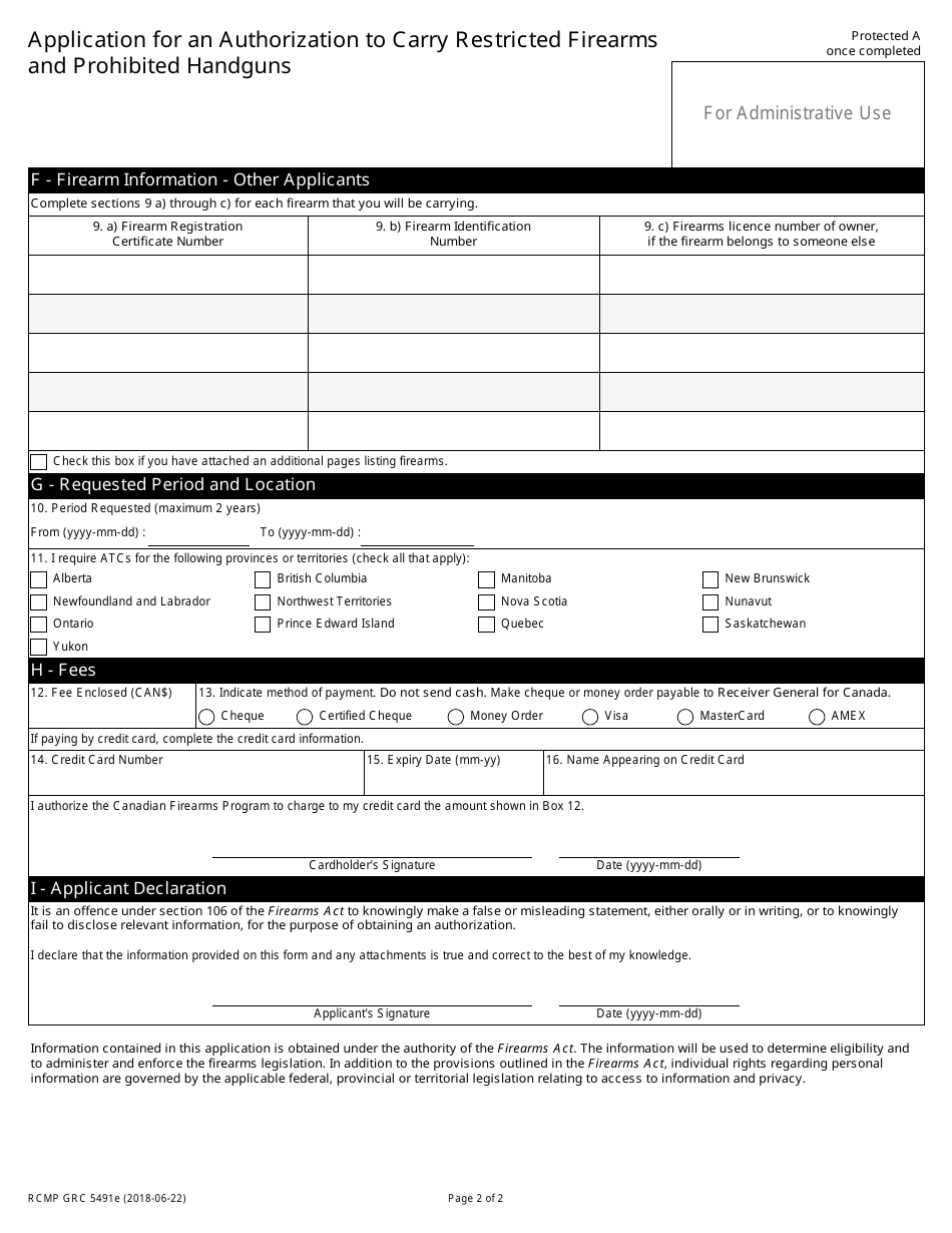 Form RCMP GRC5491 - Fill Out, Sign Online and Download Fillable PDF ...