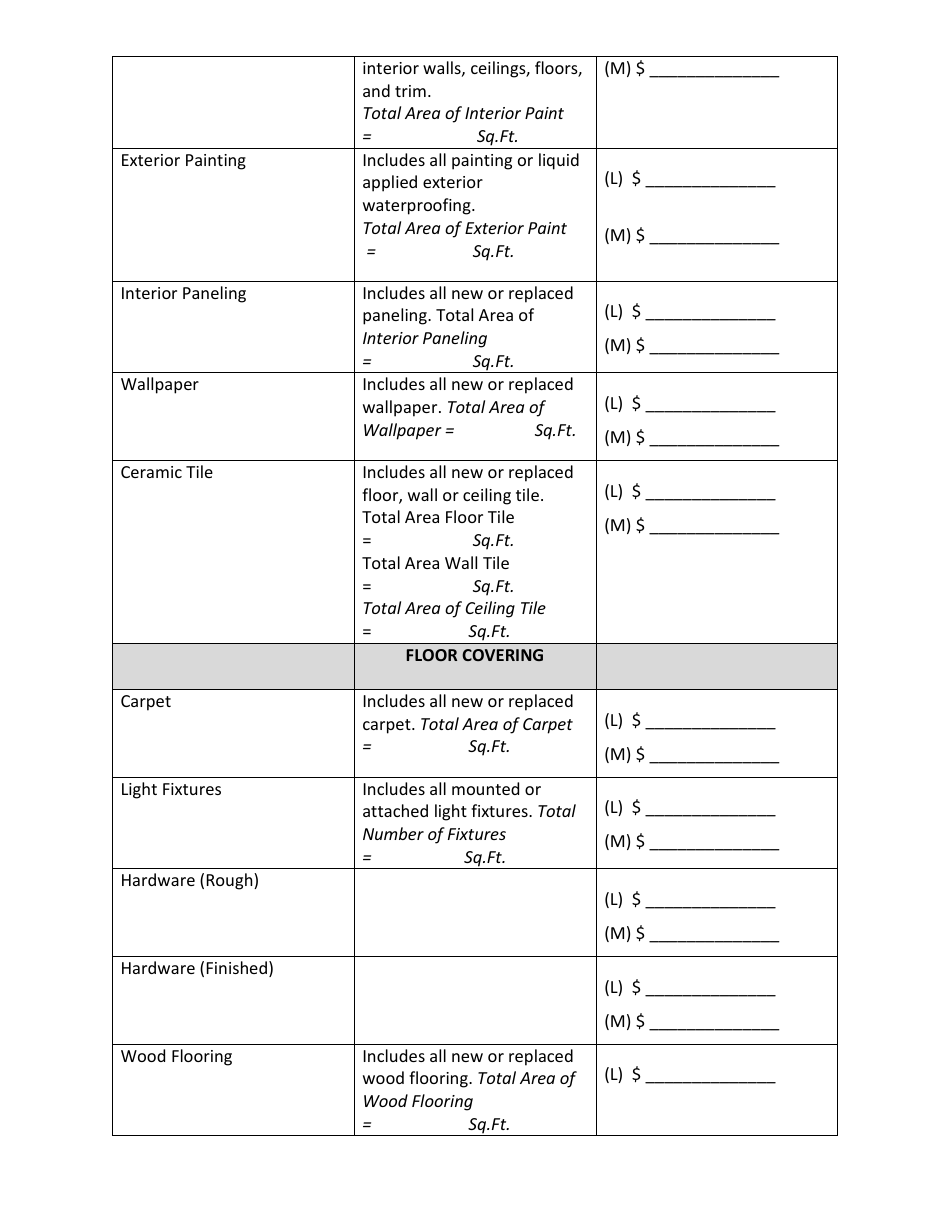 Contractors Cost Estimate - County of Ventura, California, Page 5