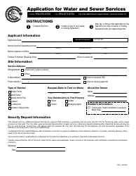 Document preview: Application for Water and Sewer Services - City of Coconut Creek, Florida