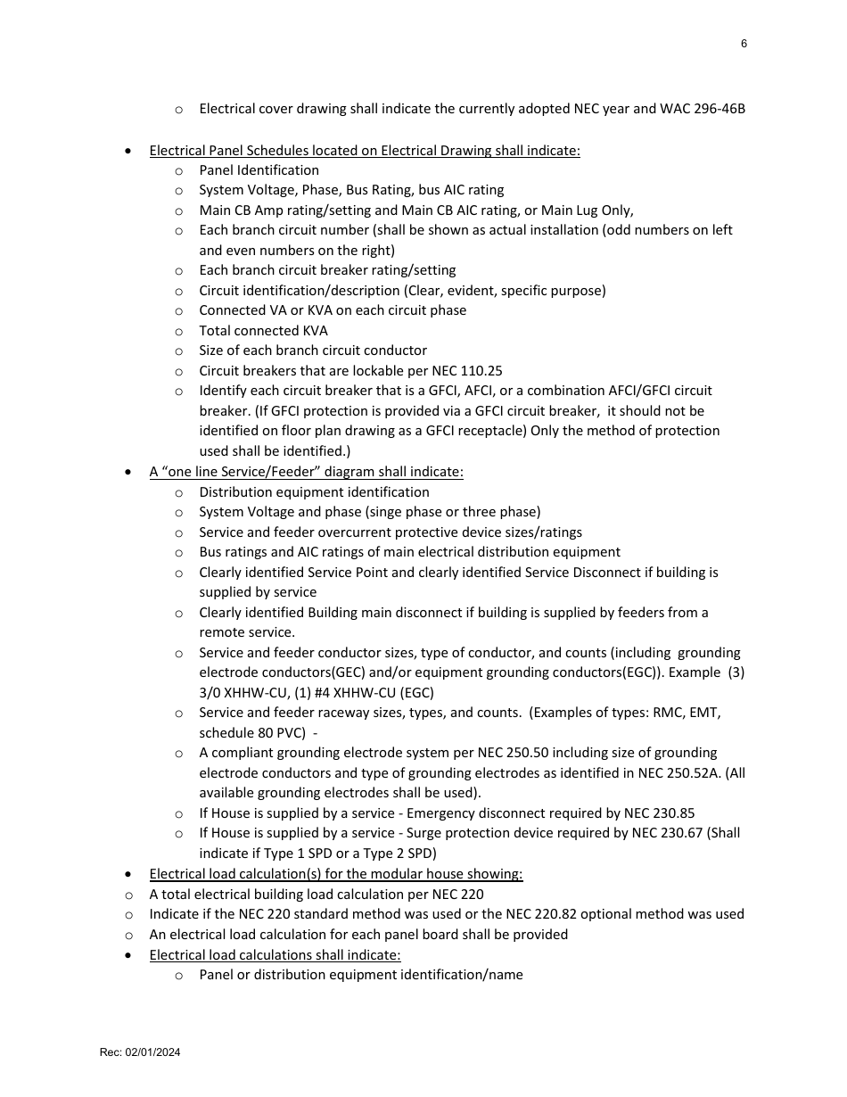 Factory Built Residential Buildings - Plan Submittal Checklist - Washington, Page 6
