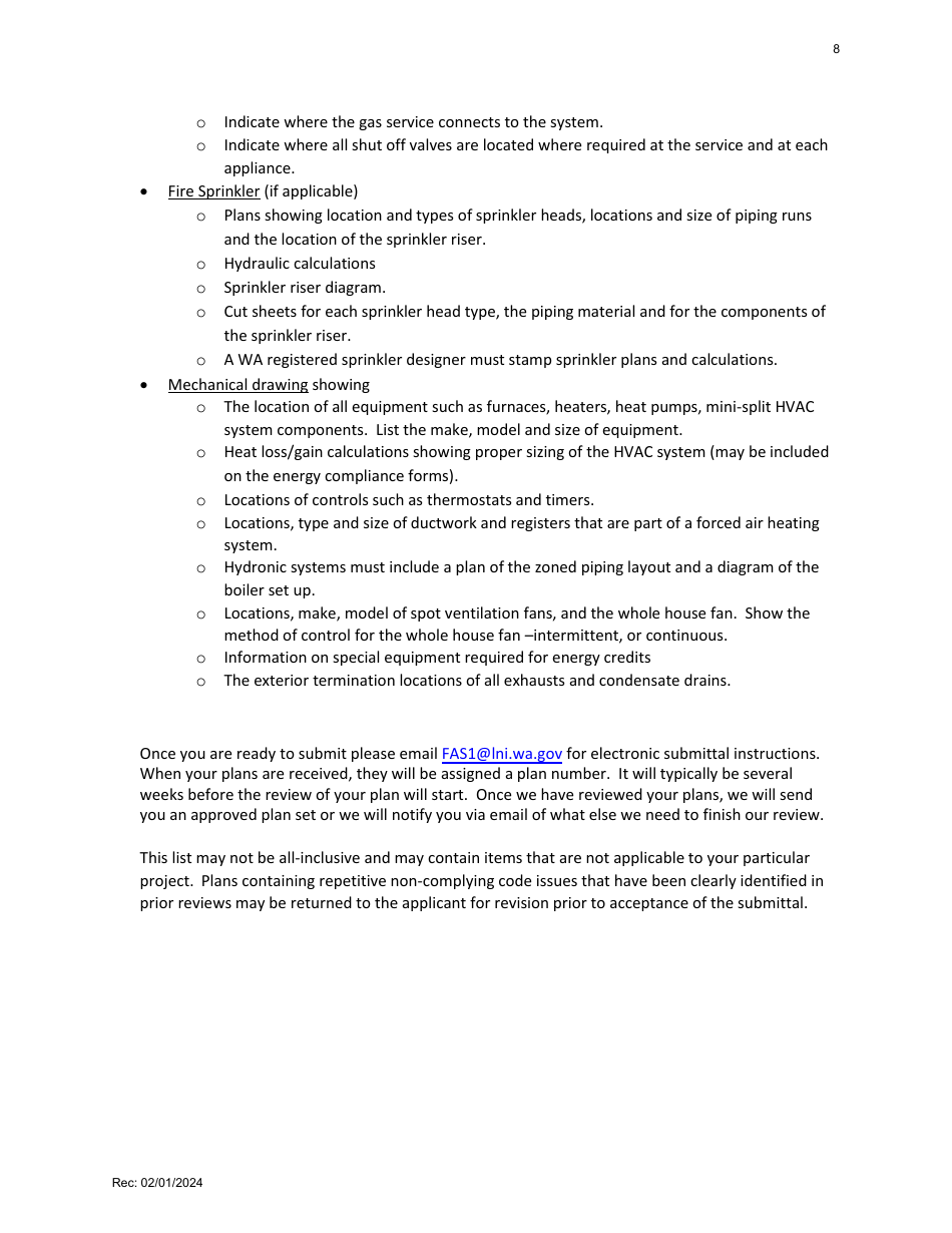 Factory Built Residential Buildings - Plan Submittal Checklist - Washington, Page 8