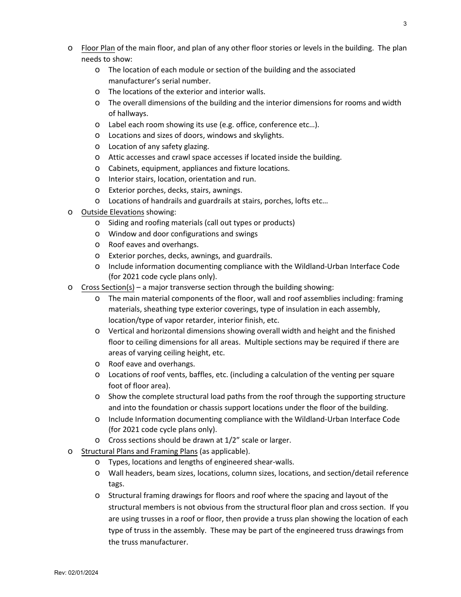 Factory-Built Commercial Buildings - Plan Submittal Checklist - Washington, Page 3