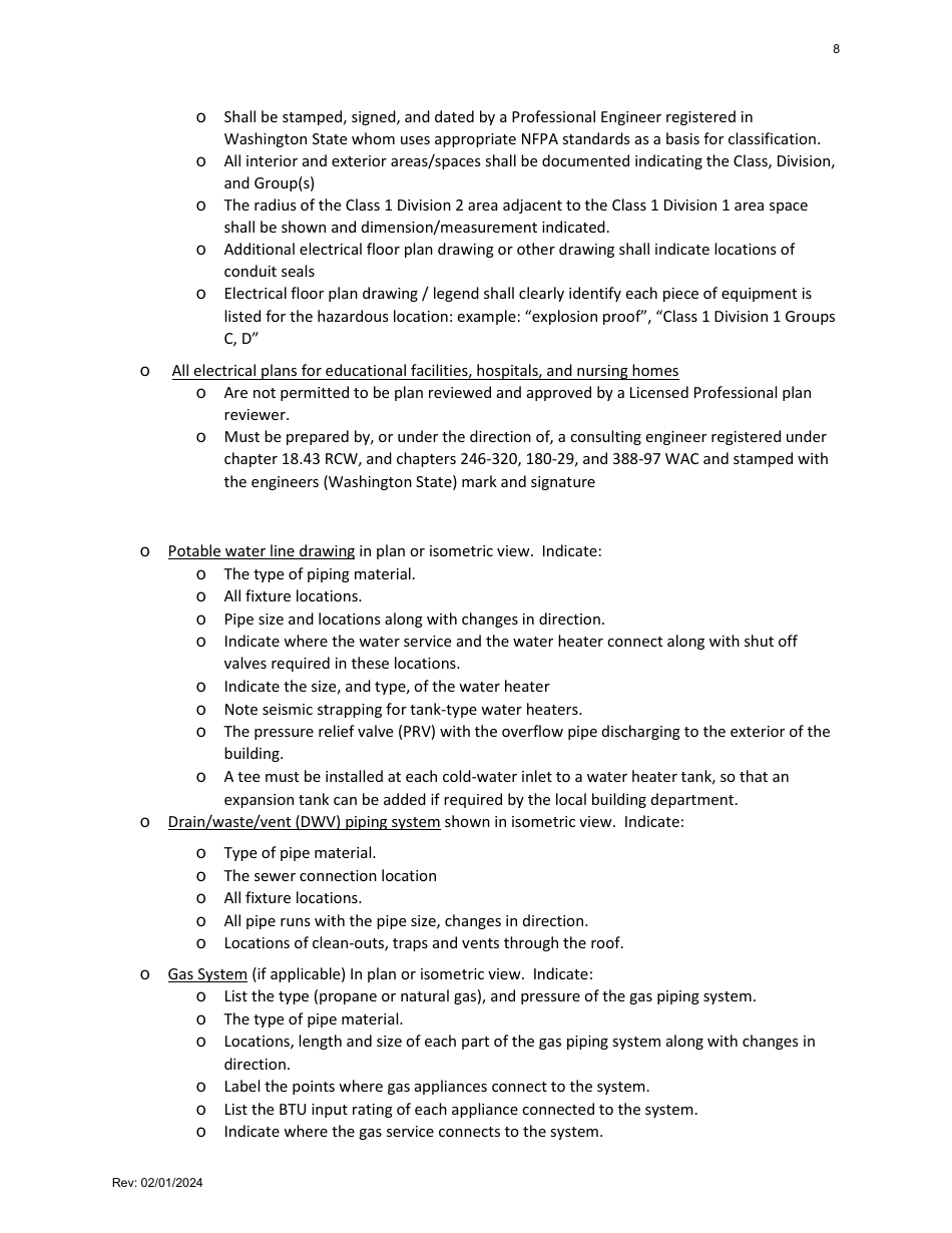 Factory-Built Commercial Buildings - Plan Submittal Checklist - Washington, Page 8