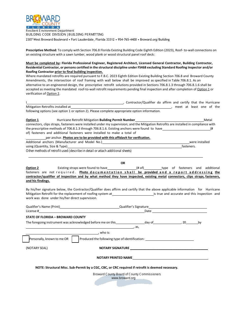 Roofing Application Packet - Broward County, Florida, Page 8