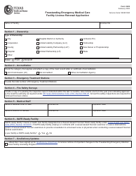 Document preview: Form 3224 Freestanding Emergency Medical Care Facility License Renewal Application - Texas