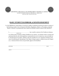 Document preview: Basic Student Handbook Acknowledgement - Arkansas