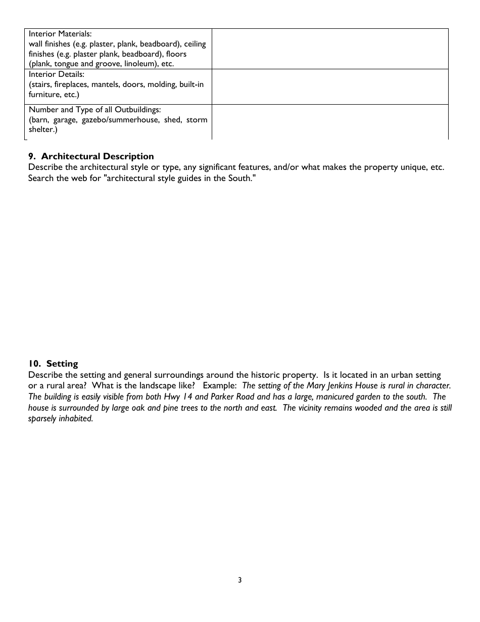 Alabama Register of Landmarks  Heritage Nomination Form - Alabama, Page 3