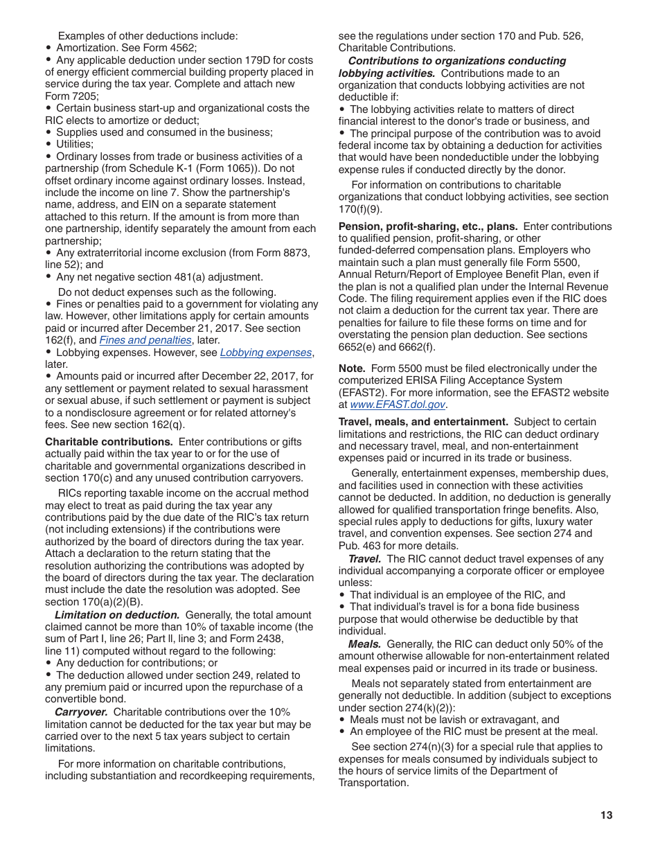 Instructions for IRS Form 1120-RIC U.S. Income Tax Return for Regulated Investment Companies, Page 13